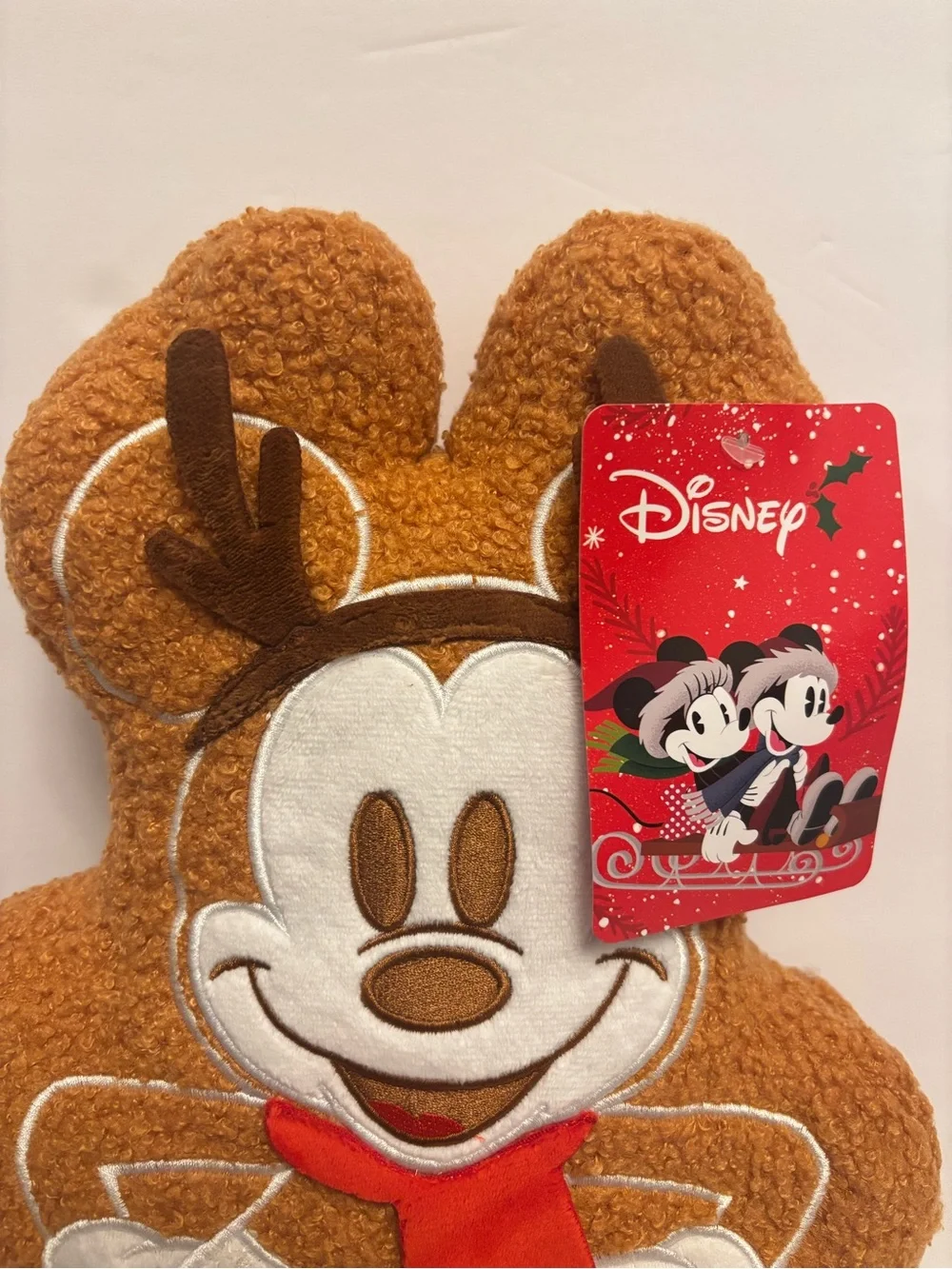Adorable Disney Mickey Mouse Gingerbread Sherpa Pillows Set of 2 New 2026